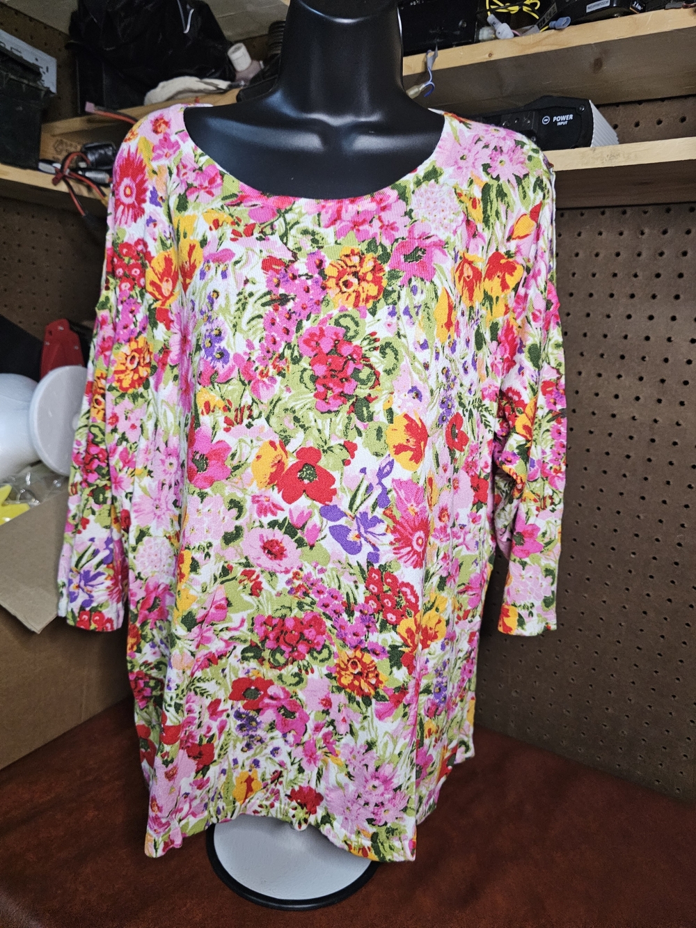 Roz & Ali Cold Shoulder Floral Sweater Size 3x